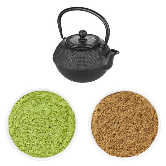 Kleine theepot + Matcha + Hojicha Medium Roast