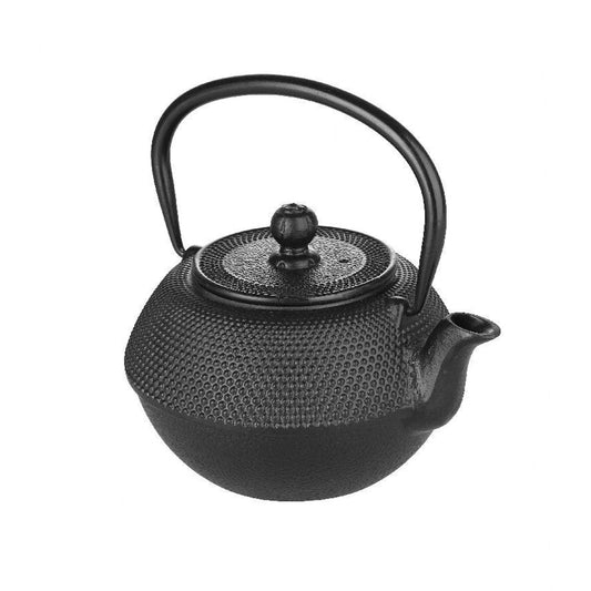 Zwarte theepot van gietijzer met Japanse inspiratie – 0,3 of 0,72 liter